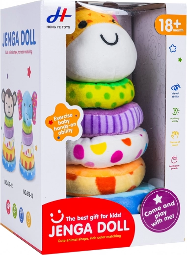 Měkká skládací pyramida pro nejmenší - žirafa