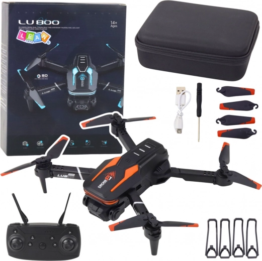 Dron s kamerou LU800 s LED světly - oranžový