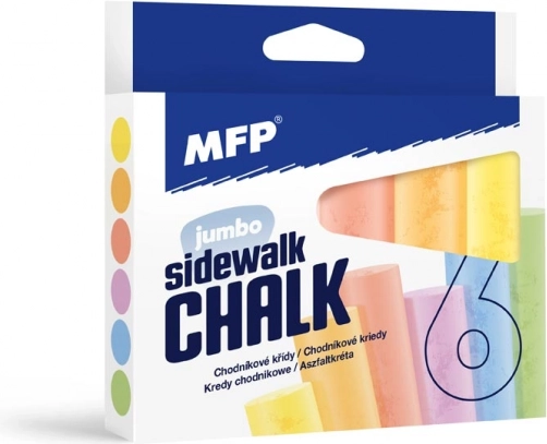 Chodníkové kulaté křídy 6 ks – mix barev