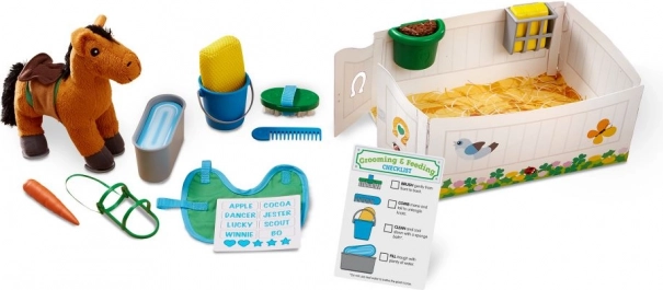 pečovatelský set s plyšovým koníkem pro děti 3+