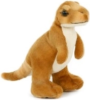 Hnědý plyšový dinosaurus 20 cm