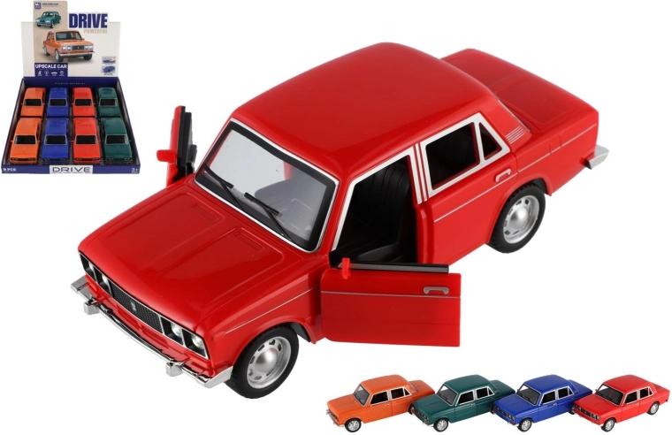 Retro auto na setrvačník se světlem a zvukem 18 cm