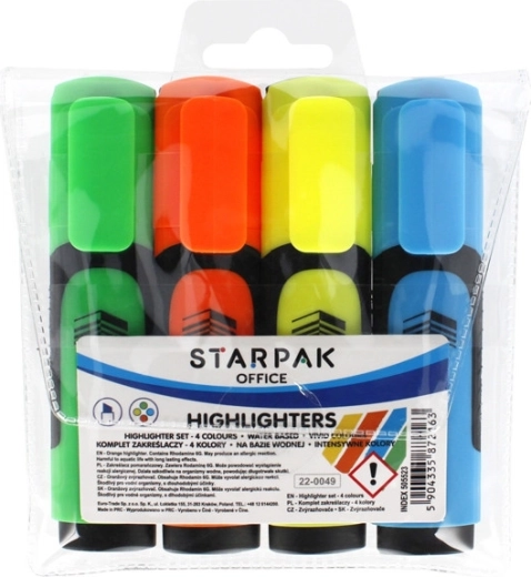 Sada zvýrazňovačů STARPak ve 4 barvách