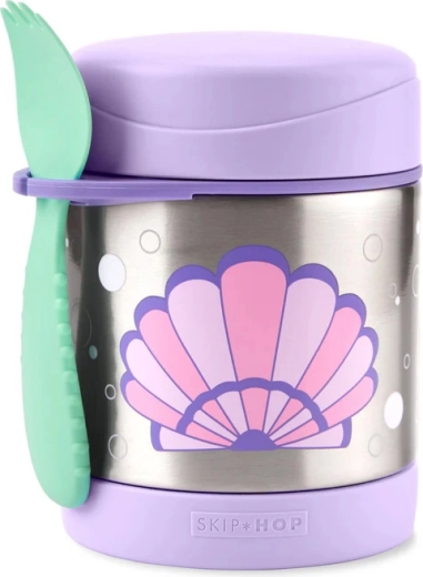 Skip Hop Spark Style nerezová termoska na jídlo se lžičko-vidličkou mušle 325 ml