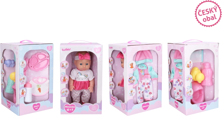 Čůrající miminko s příslušenstvím a zvukovými efekty 4v1, 30 cm