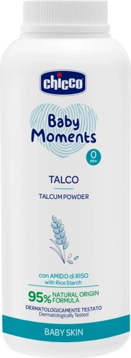 Chicco dětský pudr Baby Moments s rýžovým škrobem 150 g