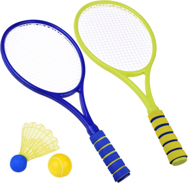 Sada na badminton a tenis s pěnovým míčkem a košíčkem