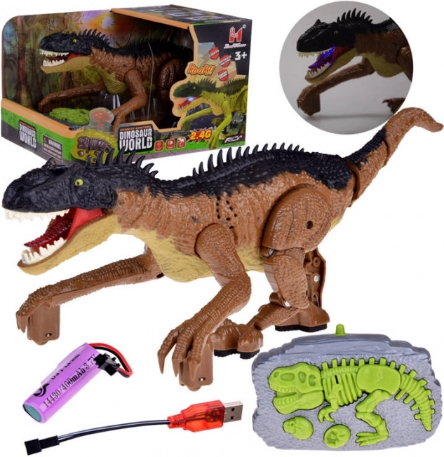 Hnědý z dálkovým ovládáním dinosaurus hračka