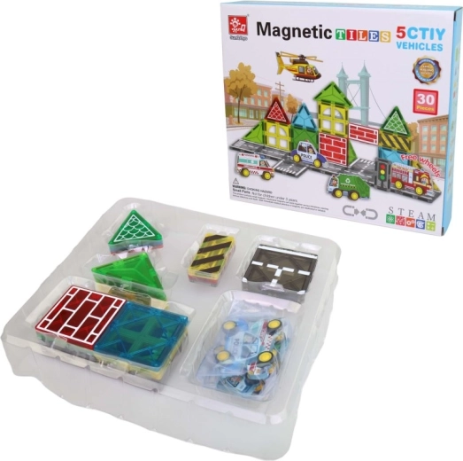 Magnetická stavebnice dráha, 30 dílů