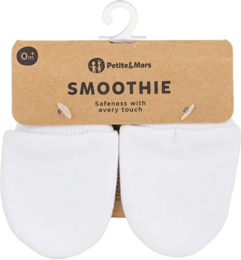 Kojenecké rukavičky Petite&Mars Smoothie Infinity White