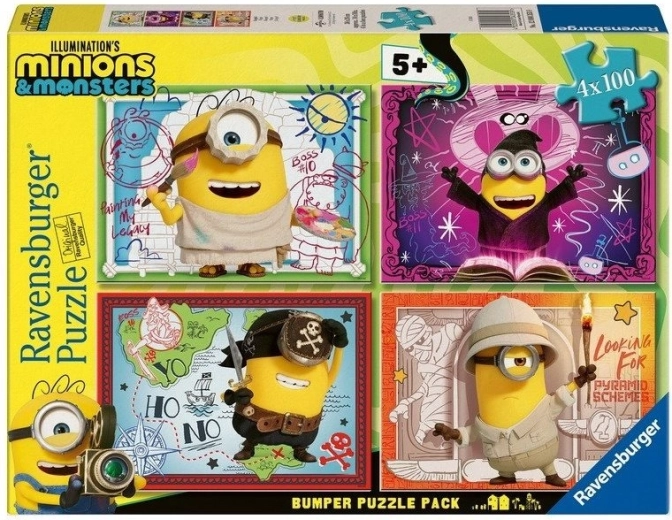 Ravensburger puzzle Mimoni a monstra 4x100 dílků