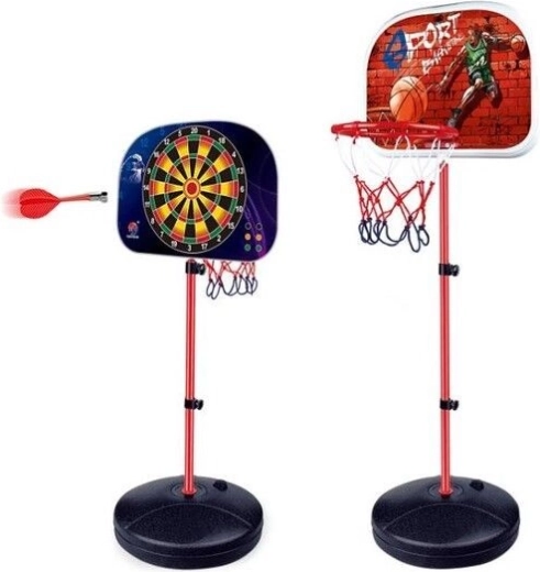 2 v 1: basketbal a dart na jednom stojanu