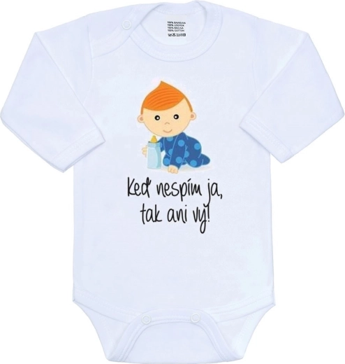 New Baby body s potiskem když nespím já, tak ani vy