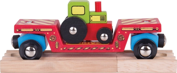 Bigjigs Rail vagónek s traktorem a dvěma kolejemi