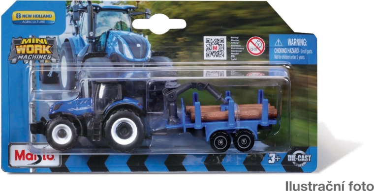 Maisto mini pracovní stroje a traktory s přívěsy – assort v blistru