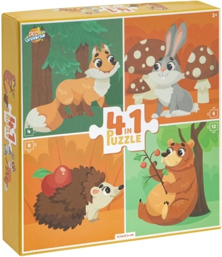 Puzzle lesní zvířátka 4v1 TOY UNIVERSE