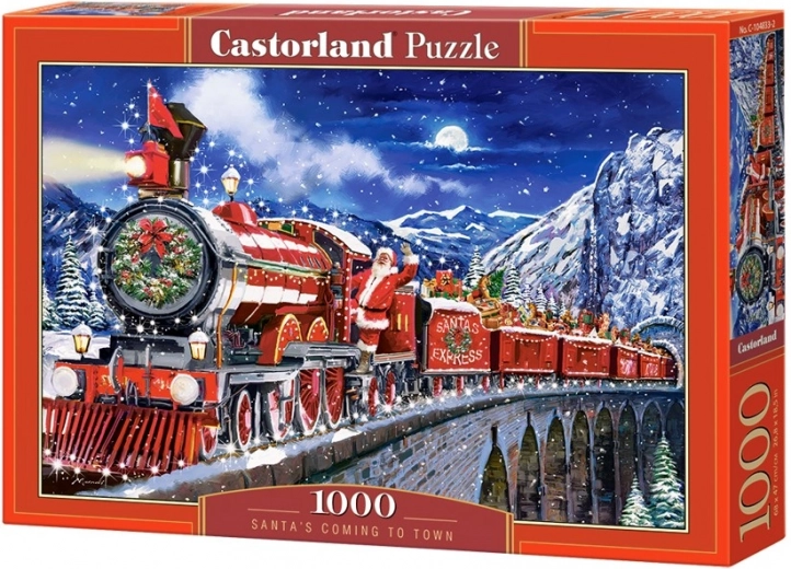 Puzzle 1000 dílků – vánoční vlak SANTA