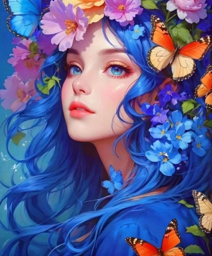 Malování podle čísel dívka s květy 40 × 50 cm