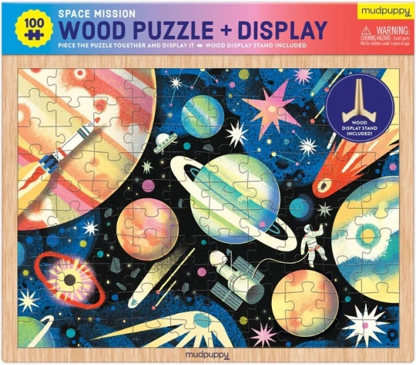 Dřevěné puzzle vesmírná mise 100 dílků MUDPUPPY