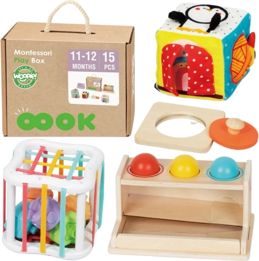 Woopie green montessori box 5v1 pro miminka 11–12 měsíců fsc