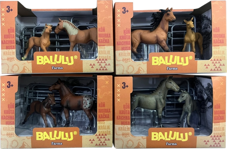 BALULU herní set klisna s hříbětem - 1 kus