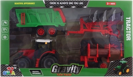 Traktor se 3 vyměnitelnými přívěsy