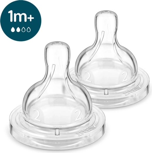 Philips Avent dudlík na láhev Anti-colic, pomalý průtok, 1m+, 2 ks