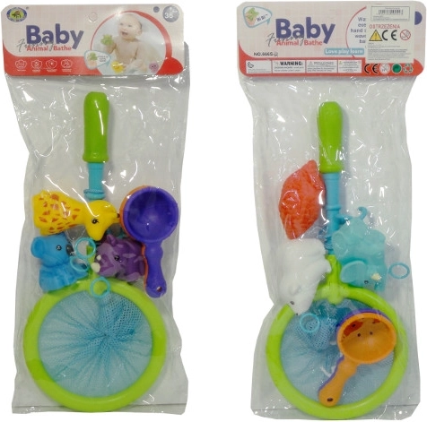 Koupací hračka 2v1 – prut a sítko se zvířátky