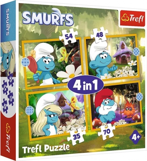Puzzle Šmoulové Život ve vesnici 4v1