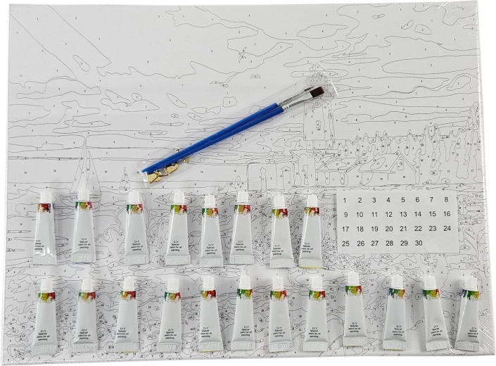 Kompletní sada s barvami a štětci