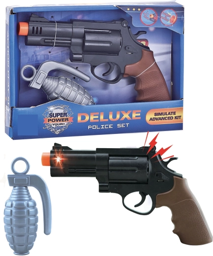 Sparkys policejní pistole a granát