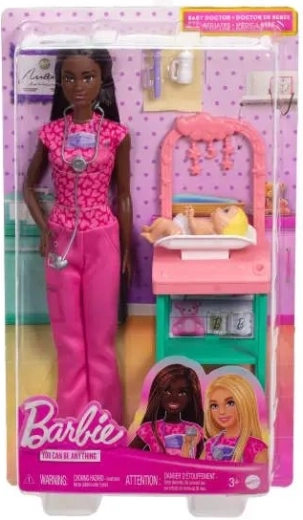 Barbie dětská lékařka s panenkou miminka