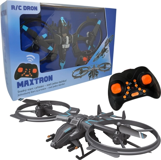 RC dron Maxtron s jednoduchým ovládáním a LED osvětlením