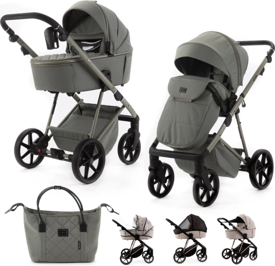 Adamex kombinovaný kočárek Delta Natura salvia