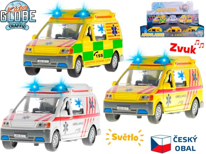 Kids Globe Traffic sanitka se světly a zvukem 14 cm