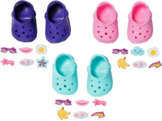 BABY born gumové sandálky pro panenku 43 cm – 3 barvy s připínáčky