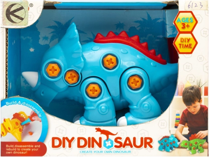 Barevný dinosaurus na šroubování - 1 kus