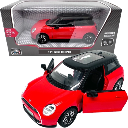 Kovový model auta 1:28 Mini Cooper červený