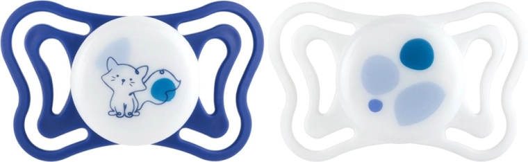 Chicco PhysioForma Light silikonové ortodontické dudlíky modré 16–36 měsíců 2 ks