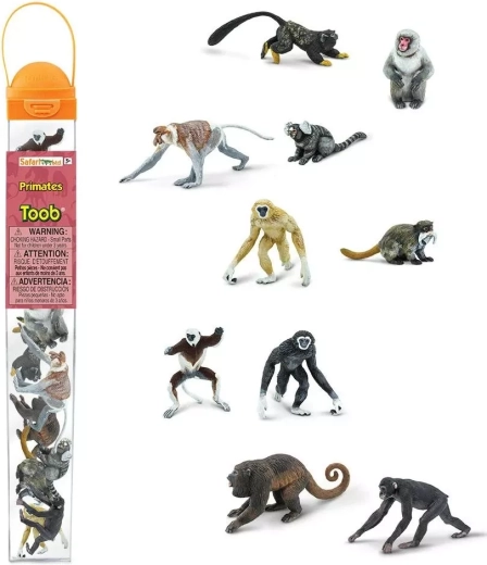 Tuba s figurkami primátů Safari Ltd. (10 figurek)