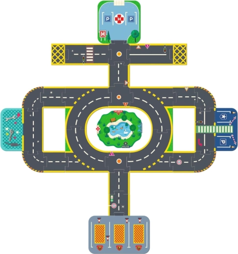 Velký kruhový objezd a heliport