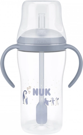Kojenecká láhev NUK Perfect Match se silikonovým brčkem PENGUIN 260 ml