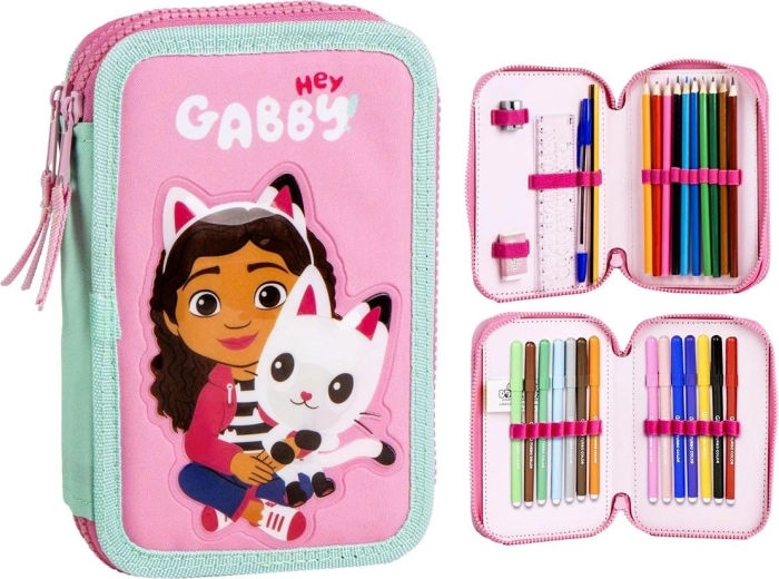 Vybavený třípatrový penál Gabby’s dollhouse - 1 kus