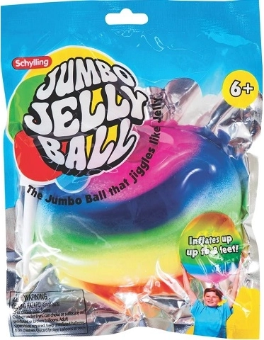 Jumbo jelly míč duhový s pumpičkou