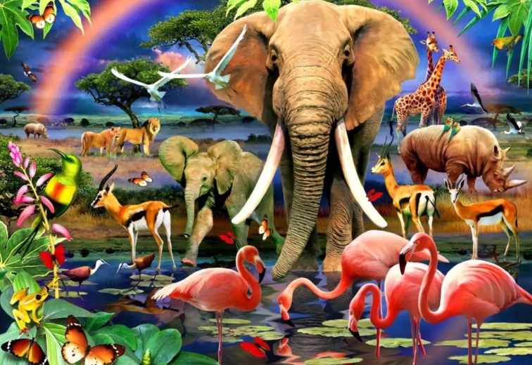 Puzzle Africká savana 1000 dílků BLUEBIRD