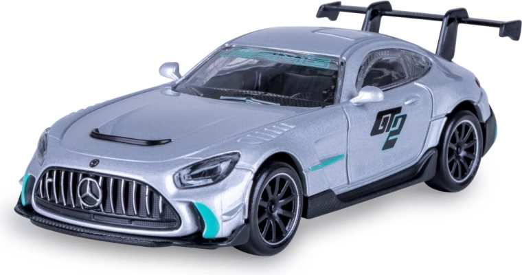 Kovový model Mercedes-AMG GT2 v měřítku 1:43, stříbrný