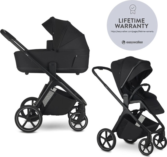 Easywalker kombinovaný kočárek Zoey pure black