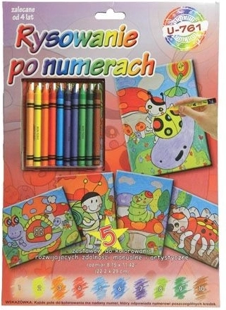 Klasická omalovánka – malování podle čísel s voskovkami - 1 kus