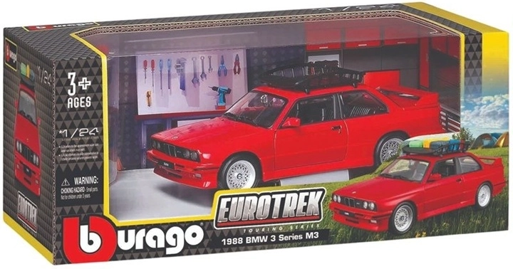 Bburago BMW 3 Series M3 Touring 1988 červený model auta 1:24