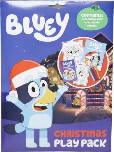Sada vánočních omalovánek s pastelkami Bluey